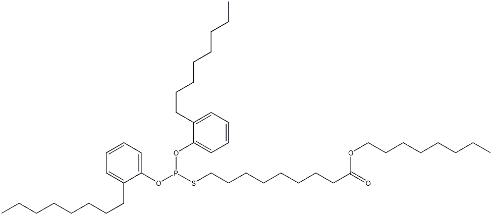 Thiophosphorous acid O,O-bis(2-octylphenyl)S-(9-octyloxy-9-oxononyl) ester Structure