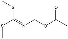 Propanoic acid [[bis(methylthio)methylene]aminomethyl] ester Structure