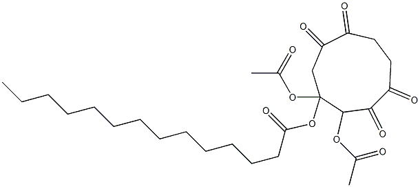 2,3-Bis(acetyloxy)-1,5-dioxa-6,9-dioxo-3-tetradecanoyloxycyclononane Structure