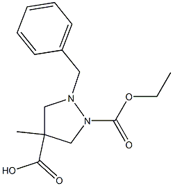 1-Benzylpyrazolidine-2,4-dicarboxylic acid 2-ethyl 4-methyl ester Structure