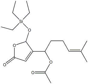Acetic acid 1-[[2,5-dihydro-5-oxo-2-(triethylsiloxy)furan]-3-yl]-5-methyl-4-hexenyl ester Structure