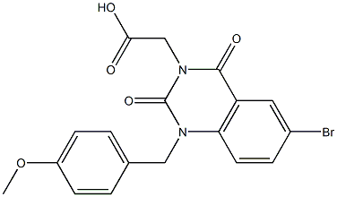 1-(4-Methoxybenzyl)-1,2,3,4-tetrahydro-6-bromo-2,4-dioxoquinazoline-3-acetic acid 구조식 이미지