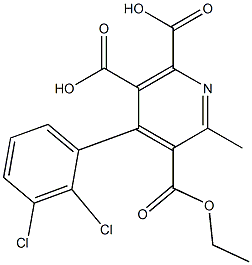 4-(2,3-Dichlorophenyl)-2-methyl-3,5,6-pyridinetricarboxylic acid dihydrogen 3-ethyl ester 구조식 이미지