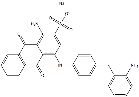 1-Amino-4-[p-(o-aminobenzyl)anilino]-9,10-dioxo-9,10-dihydro-2-anthracenesulfonic acid sodium salt Structure