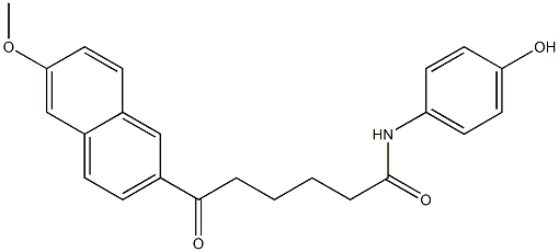 6-Oxo-N-(4-hydroxyphenyl)-6-[6-methoxy-2-naphtyl]hexanamide 구조식 이미지