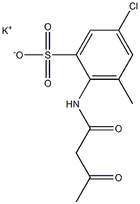 2-(Acetoacetylamino)-5-chloro-3-methylbenzenesulfonic acid potassium salt 구조식 이미지