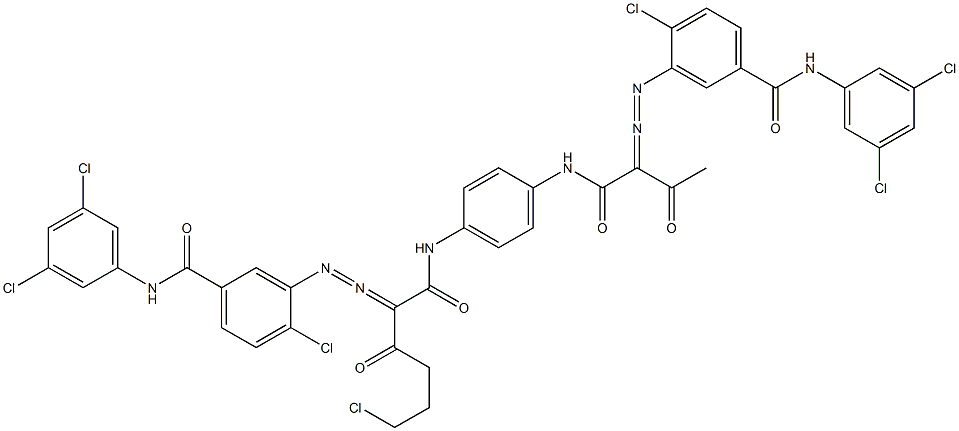 3,3'-[2-(2-Chloroethyl)-1,4-phenylenebis[iminocarbonyl(acetylmethylene)azo]]bis[N-(3,5-dichlorophenyl)-4-chlorobenzamide] Structure