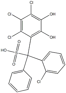 (2-Chlorophenyl)(2,3,4-trichloro-5,6-dihydroxyphenyl)phenylmethanesulfonic acid 구조식 이미지