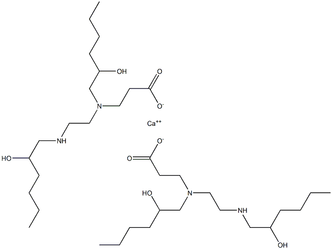 Bis[3-[N-(2-hydroxyhexyl)-N-[2-(2-hydroxyhexylamino)ethyl]amino]propionic acid]calcium salt 구조식 이미지