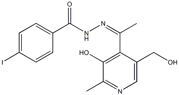 1-(2-Methyl-3-hydroxy-5-hydroxymethylpyridin-4-yl)ethanone 4-iodobenzoyl hydrazone Structure