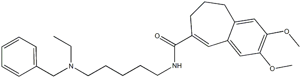 N-[5-(Ethylbenzylamino)pentyl]-2,3-dimethoxy-8,9-dihydro-7H-benzocycloheptene-6-carboxamide 구조식 이미지