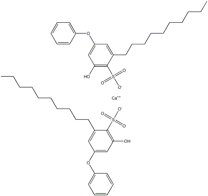 Bis(5-hydroxy-3-decyl[oxybisbenzene]-4-sulfonic acid)calcium salt 구조식 이미지