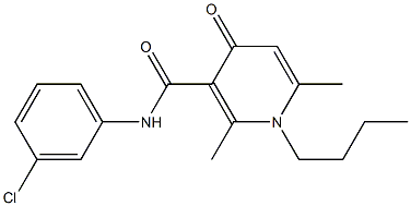 N-(3-Chlorophenyl)-1-butyl-2,6-dimethyl-4-oxo-1,4-dihydro-3-pyridinecarboxamide 구조식 이미지