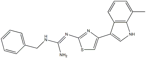 1-Benzyl-2-[4-(7-methyl-1H-indole-3-yl)-2-thiazolyl]guanidine 구조식 이미지