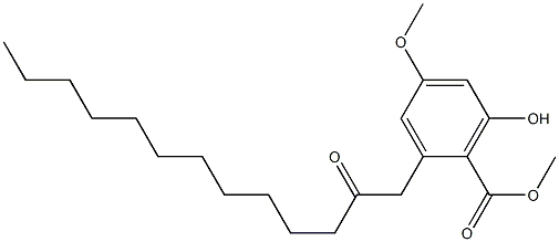 2-(2-Oxotridecyl)-6-hydroxy-4-methoxybenzoic acid methyl ester Structure