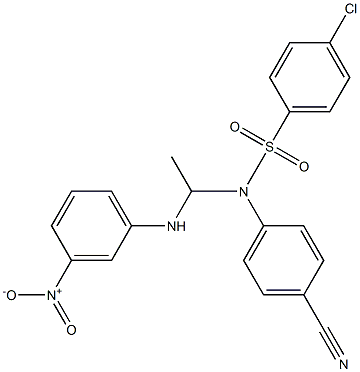 N-[1-[(3-Nitrophenyl)amino]ethyl]-N-(4-cyanophenyl)-4-chlorobenzenesulfonamide 구조식 이미지