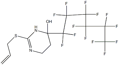 2-(Allylthio)-4-(tridecafluorohexyl)-3,4,5,6-tetrahydropyrimidin-4-ol 구조식 이미지