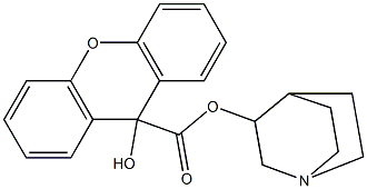 9-Hydroxy-9H-xanthene-9-carboxylic acid quinuclidin-3-yl ester 구조식 이미지