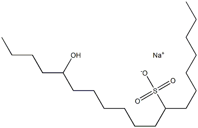 15-Hydroxynonadecane-8-sulfonic acid sodium salt Structure