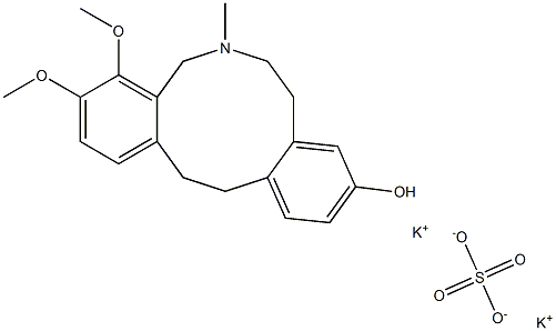 5,6,7,8,13,14-Hexahydro-3,4-dimethoxy-6-methyldibenz[c,g]azecin-10-ol sulfuric acid potassium salt 구조식 이미지