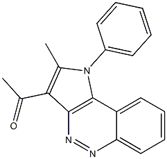 3-Acetyl-2-methyl-1-phenyl-1,4,5-triaza-1H-benz[e]indene 구조식 이미지