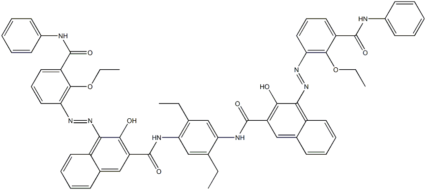 N,N'-(2,5-Diethyl-1,4-phenylene)bis[4-[[6-ethoxy-5-(phenylcarbamoyl)phenyl]azo]-3-hydroxy-2-naphthalenecarboxamide] 구조식 이미지