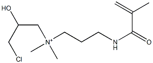 N-(3-Chloro-2-hydroxypropyl)-N-[3-(methacryloylamino)propyl]-N,N-dimethylaminium 구조식 이미지