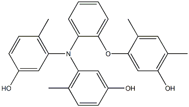 N,N-Bis(3-hydroxy-6-methylphenyl)-2-(5-hydroxy-2,4-dimethylphenoxy)benzenamine 구조식 이미지