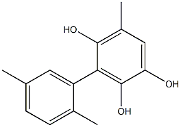 5-Methyl-3-(2,5-dimethylphenyl)benzene-1,2,4-triol Structure