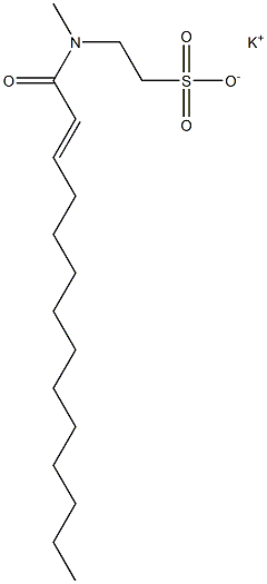 N-(2-Tetradecenoyl)-N-methyltaurine potassium salt Structure