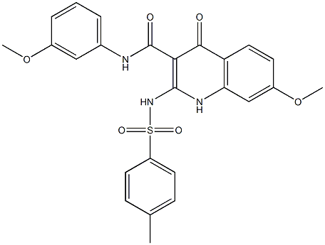 1,4-Dihydro-7-methoxy-N-(3-methoxyphenyl)-2-(4-methylphenylsulfonylamino)-4-oxoquinoline-3-carboxamide Structure