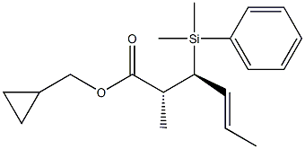 (2R,3S,4E)-2-Cyclopropylmethyl-3-(dimethylphenylsilyl)-4-hexenoic acid methyl ester 구조식 이미지