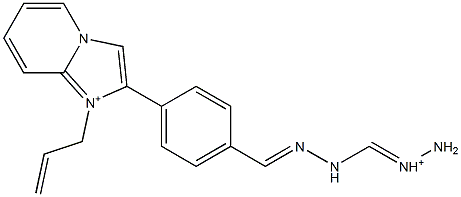 1-(2-Propenyl)-2-[4-[2-(aminoiminiomethyl)hydrazonomethyl]phenyl]imidazo[1,2-a]pyridin-1-ium 구조식 이미지