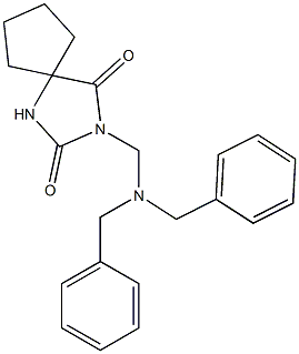 3-[(Dibenzylamino)methyl]-2,4-dioxo-1,3-diazaspiro[4.4]nonane Structure