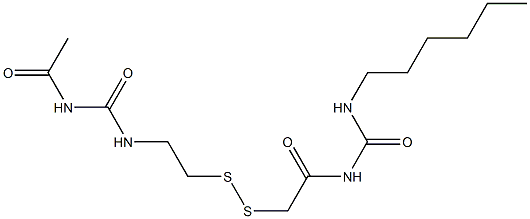 1-Acetyl-3-[2-[[(3-hexylureido)carbonylmethyl]dithio]ethyl]urea 구조식 이미지