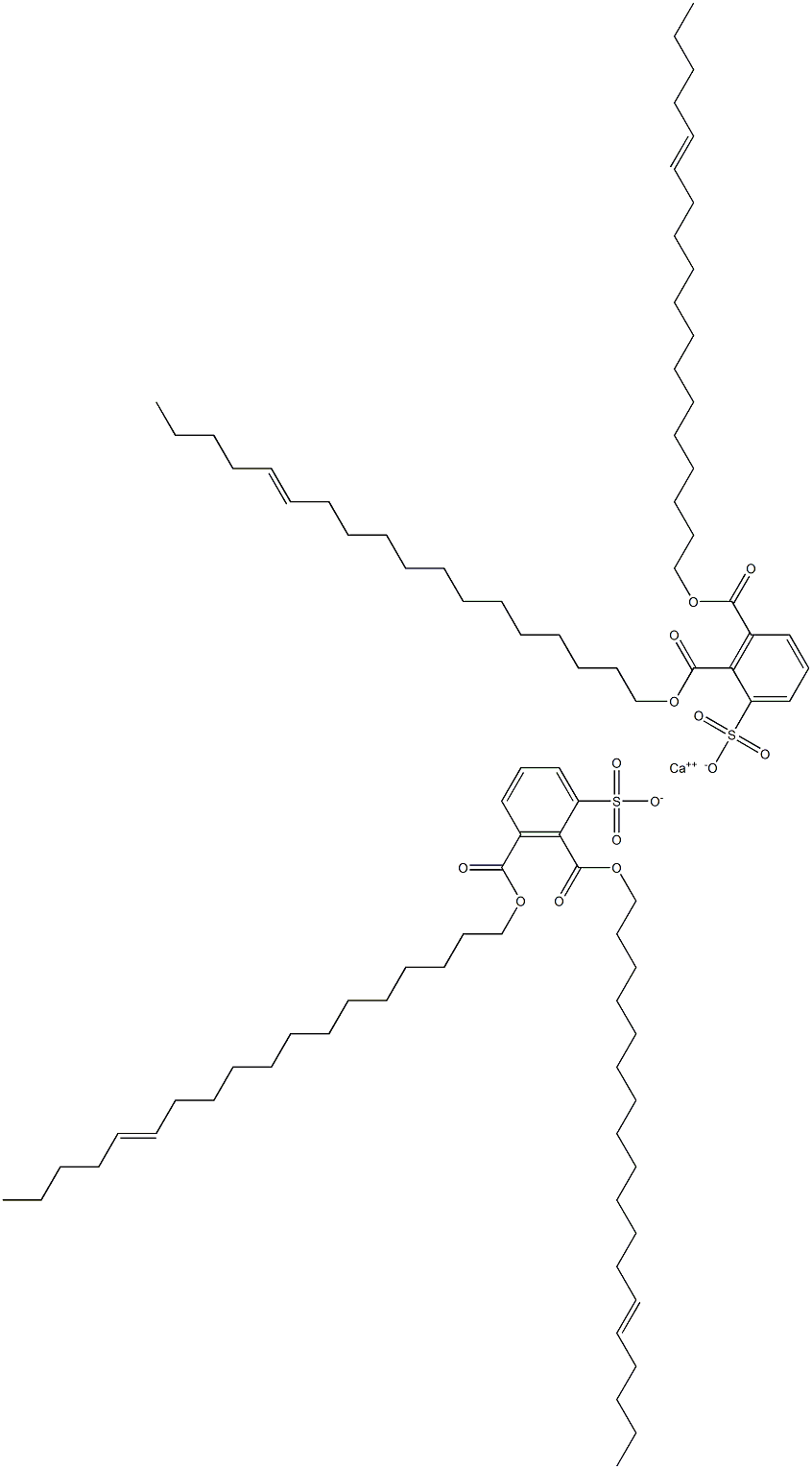 Bis[2,3-di(13-octadecenyloxycarbonyl)benzenesulfonic acid]calcium salt 구조식 이미지