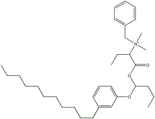 N,N-Dimethyl-N-benzyl-N-[1-[[1-(3-undecylphenyloxy)butyl]oxycarbonyl]propyl]aminium 구조식 이미지