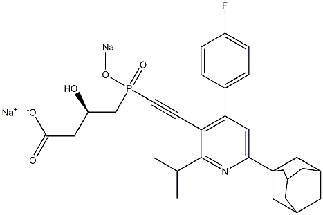 (3R)-4-[[[4-(4-Fluorophenyl)-2-isopropyl-6-(1-adamantyl)-3-pyridinyl]ethynyl]sodiooxyphosphinyl]-3-hydroxybutyric acid sodium salt Structure
