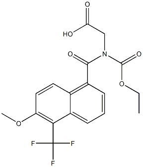 [N-(Ethoxycarbonyl)-N-[oxo[5-(trifluoromethyl)-6-methoxy-1-naphtyl]methyl]amino]acetic acid Structure