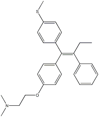 (E)-1-[4-[2-(Dimethylamino)ethoxy]phenyl]-1-(4-(methylthio)phenyl)-2-phenyl-1-butene 구조식 이미지