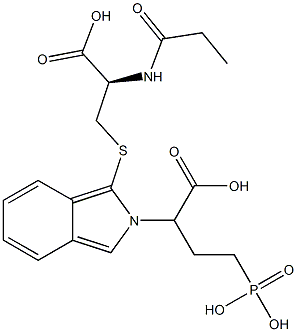 S-[2-(3-Phosphono-1-carboxypropyl)-2H-isoindol-1-yl]-N-propionyl-L-cysteine 구조식 이미지