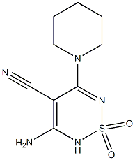 3-Amino-4-cyano-5-piperidino-2H-1,2,6-thiadiazine 1,1-dioxide Structure