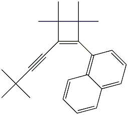 1-[2-(3,3-Dimethyl-1-butynyl)-3,3,4,4-tetramethyl-1-cyclobutenyl]naphthalene 구조식 이미지