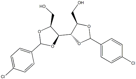 2-O,3-O:4-O,5-O-Bis(4-chlorobenzylidene)-L-glucitol 구조식 이미지