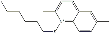 1-Hexylthio-2,6-dimethylquinolinium Structure