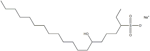 7-Hydroxyicosane-3-sulfonic acid sodium salt Structure