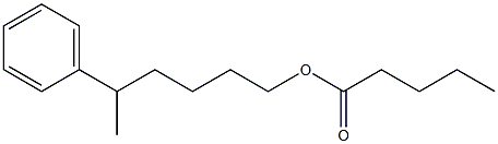 Pentanoic acid 5-phenylhexyl ester Structure