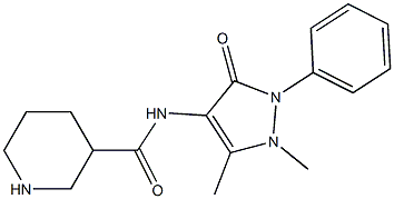 2,3-Dimethyl-1-phenyl-4-(3-piperidinylcarbonylamino)-1H-pyrazol-5(2H)-one 구조식 이미지