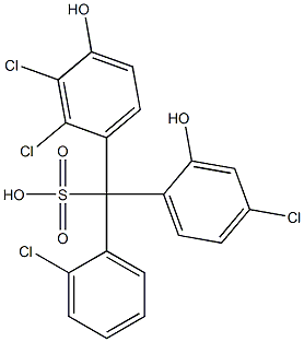 (2-Chlorophenyl)(4-chloro-2-hydroxyphenyl)(2,3-dichloro-4-hydroxyphenyl)methanesulfonic acid 구조식 이미지