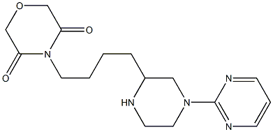 4-[4-[4-(2-Pyrimidinyl)-2-piperazinyl]butyl]morpholine-3,5-dione Structure